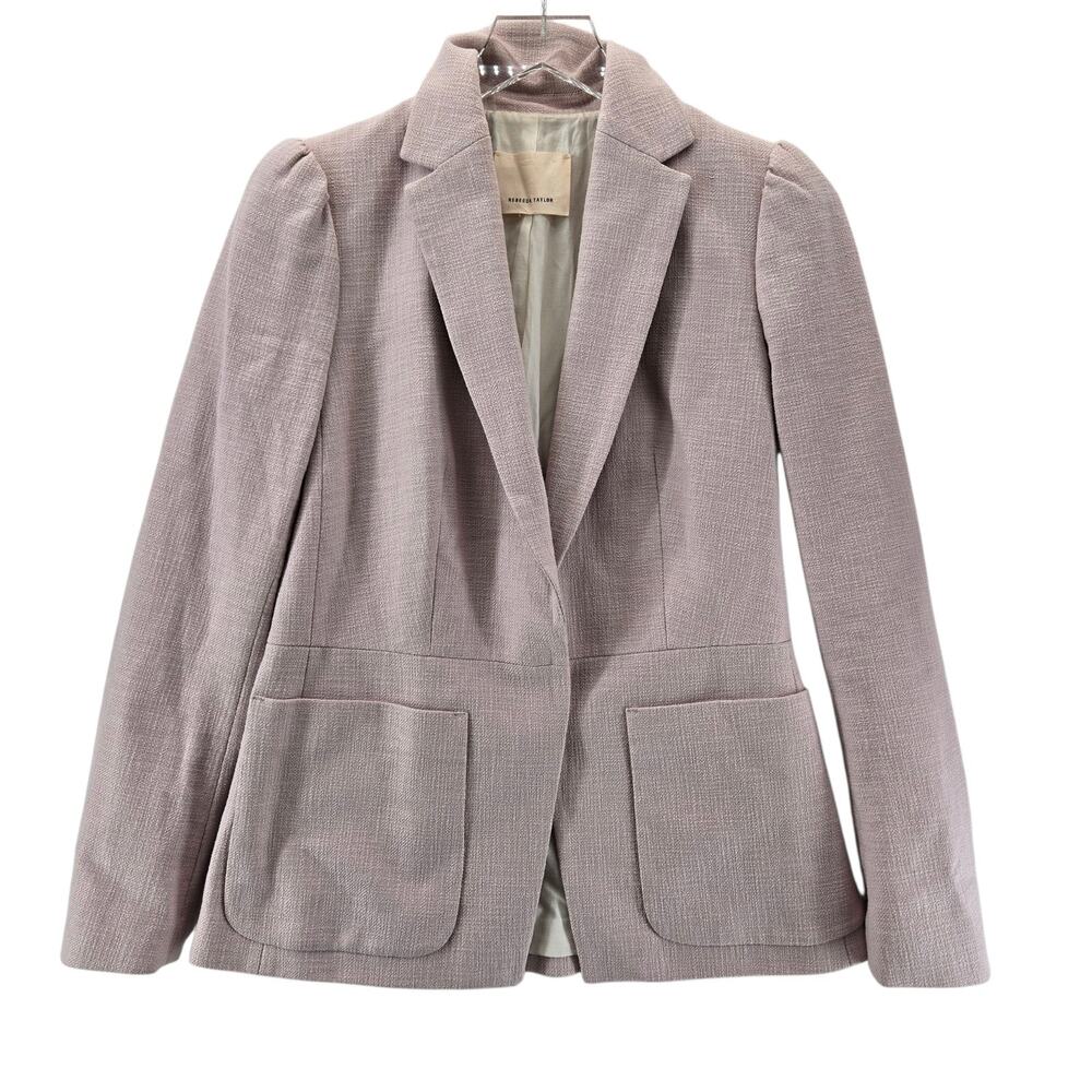 Rebecca Taylor Textured Knit Blazer Womens Small Pink Career Wear‎ Coastal